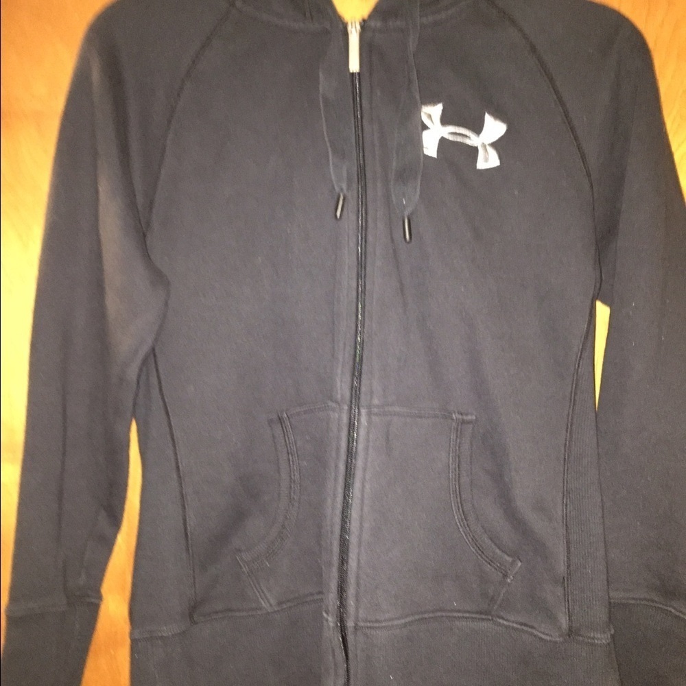 Women under armour black full zip hoody jacket xs